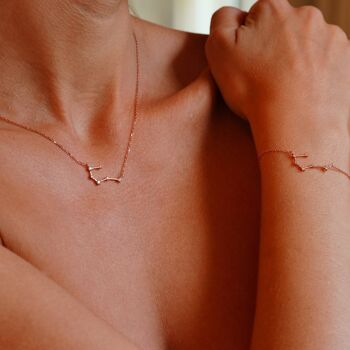 Collier Constellation du Zodiaque Cancer, Or Rose 1