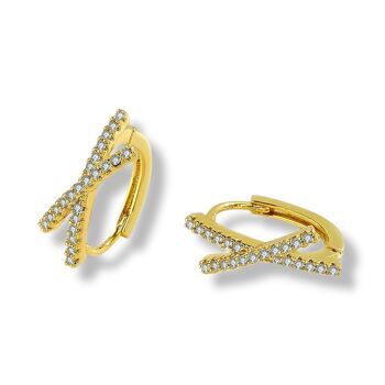 Boucles d'oreilles Crystal X, or 2