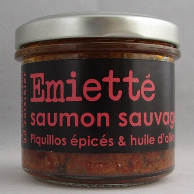 Emietté saumon sauvage , piquillos épicés & huile d'olive 90g