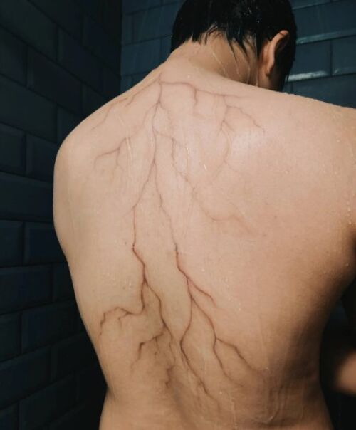 VEIN (E / BACK) TEMPORARY TATTOO (Special effect Makeup, Fake Scar Tattoo, Gore, Halloween)