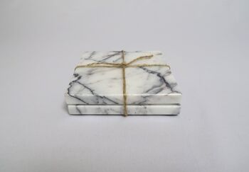 Mooisa - Dessous de verre marbre - carré - lilas set de 2 pièces - 10x10x1cm 1