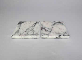 Mooisa - Dessous de verre marbre - carré - lilas set de 2 pièces - 10x10x1cm 7