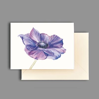 Greeting card blue anemone