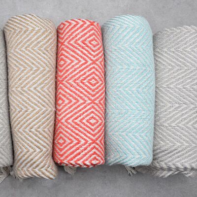 Gray Herringbone Blankets