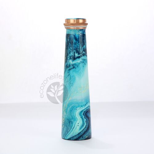 Limited Edition Printed Tower Copper Bottle - 850ML (Blue Marble)