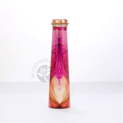 Bottiglia in rame con torre stampata in edizione limitata - 850 ml (marmo rosso)