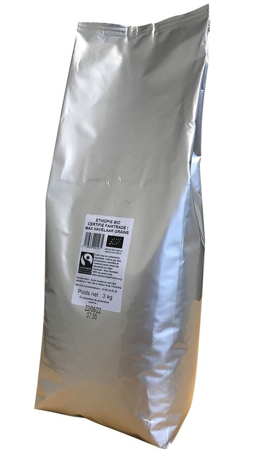 Café Sati Ethiopie bio équitable vrac 3kg grains