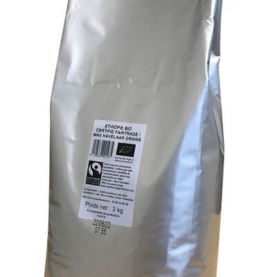 Café Sati de Etiopía de Comercio Justo Orgánico 3 kg de granos