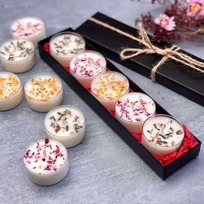5 velas de té perfumadas | Set de regalo de velas de té de soja hechas a mano