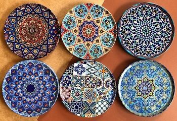 Dessous de verre Ensemble de 6 sous-verres de mandala turcs méditerranéens 1