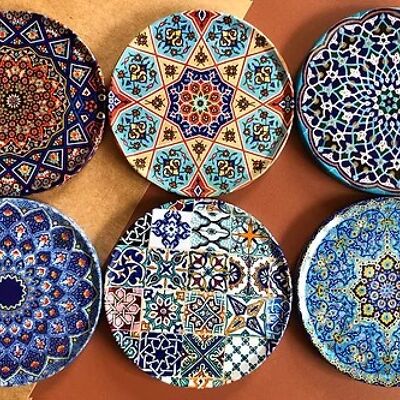 Coaster Set of 6 Mediterranean Turkish Mandala Coasters