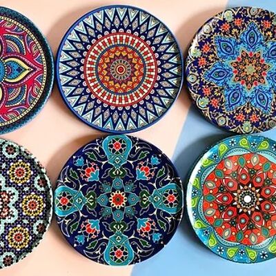 Untersetzer-Set mit 6 marokkanischen Untersetzern mit persischem Muster