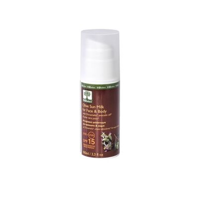 Olive Sun Milk For Face   Body - Medium Protection SPF 15