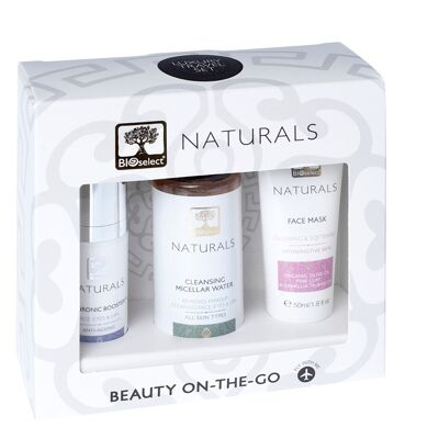 Luxury Travel Set 2:Hyaluronic Booster & Micellar Water &  Face Mask for  Dry/Sensitive Skin