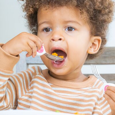 Children's Spoon, Fork & Knife Set - Magenta