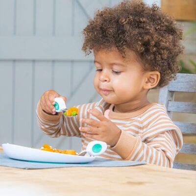 Children's Spoon and Fork Set - Aqua