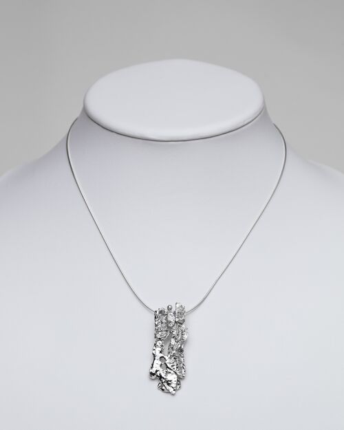 Sterling Silver Reticulated Pendant Necklace