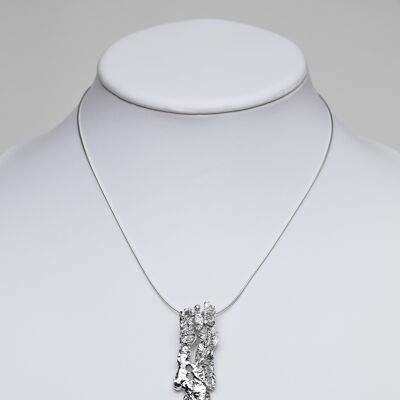 Sterling Silver Reticulated Pendant Necklace