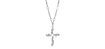 Collier pendentif en argent sterling crucifix de coing fait à la main avec chaîne faite à la main 2