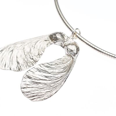 Handmade Sterling Silver Sycamore Seed Pendant