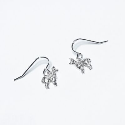 Boucles d'oreilles pendantes faites à la main en argent sterling avec alpaga