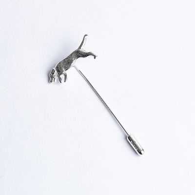 Handmade Sterling Silver Beagle Dog /Hound Lapel Stick Pin