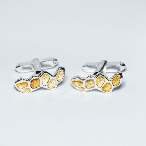 Handmade Cufflinks with Gold Highlights