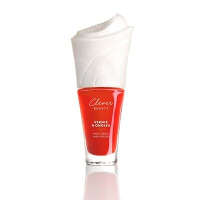 Protective nail polish enriched with vitamins - coral - CLEVER BEAUTY