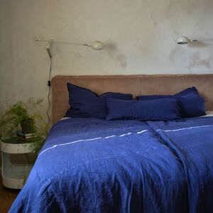 Linge de lit chanvre bleu nuit - 200x220cm 80x80cm