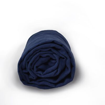 Fitted sheet hemp midnight blue - 90x200cm