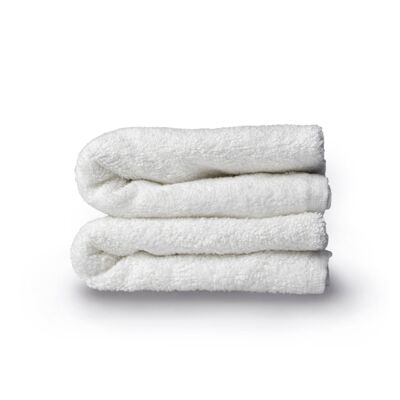 Toalla algodón orgánico cáñamo blanco limpio - 30x50cm