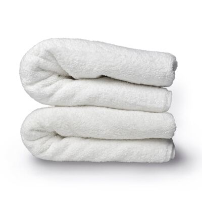 Asciugamano cotone biologico canapa bianco pulito - 90x140cm