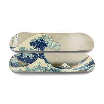 Skateboards for wall decoration: Diptych “Hokusai Wave”