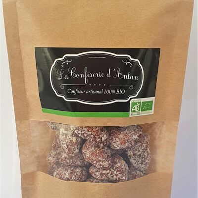 Almonds caramelized with coconut - kraft bag 120 gr - organic