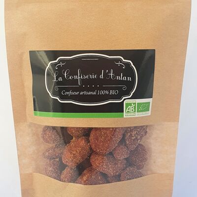 Amandes caramélisées aux spéculoos - sachet kraft 135 gr - bio