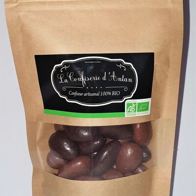 Amandes enrobées chocolats - chocolat assortiments - sachet kraft - bio