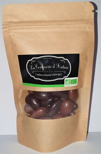 Amandes enrobées chocolats - chocolat assortiments - sachet kraft - bio