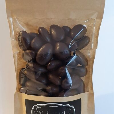 Chocolate coated almonds - dark chocolate - 180 gr kraft bag - organic