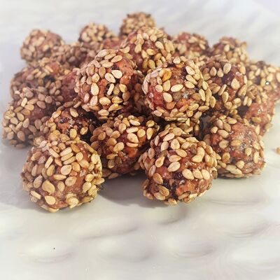 Caramelized hazelnuts with sesame - bulk - organic