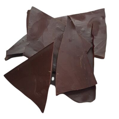 broken slabs of bulk dark chocolate - organic