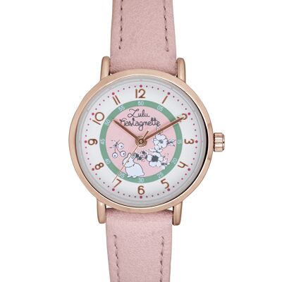 38960 - Montre fille analogique Lulu Castagnette - Bracelet cuir - Cute