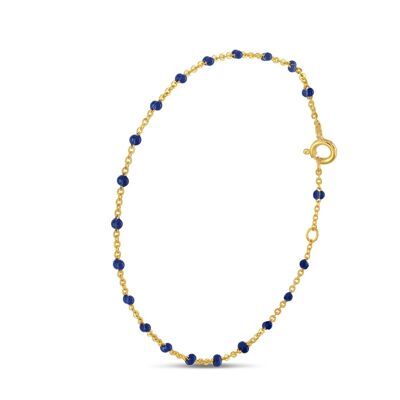 Bracelet plaqué or résine bleu