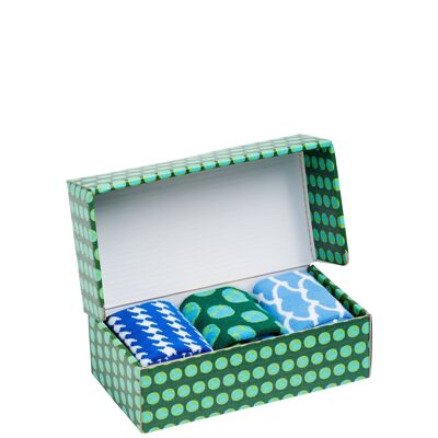 Set de regalo de calcetines orgánicos - paquete de 3 calcetines coloridos con estampado en caja de regalo, Tierra
