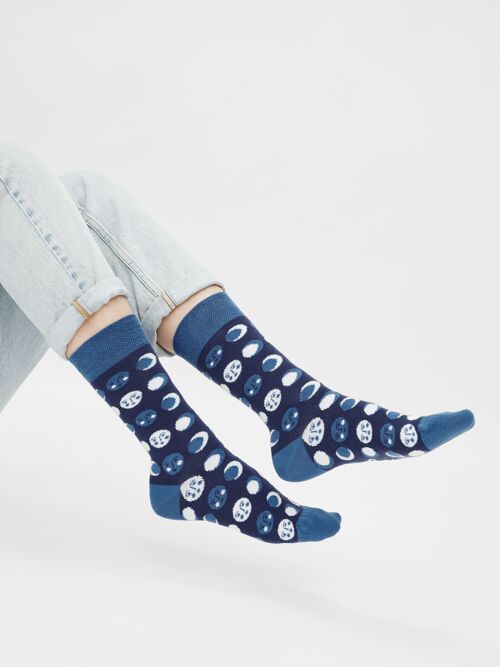 Bio-Socken mit Mondkalender - Socken mit Design von Lisa Junius "Moon Calendar"