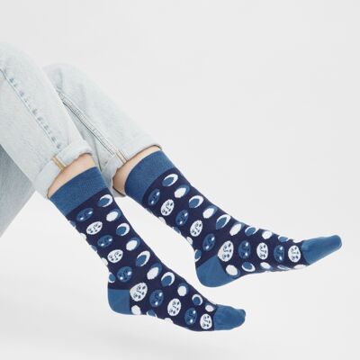 Organic socks with lunar calendar - socks with design by Lisa Junius "Moon Calendar"