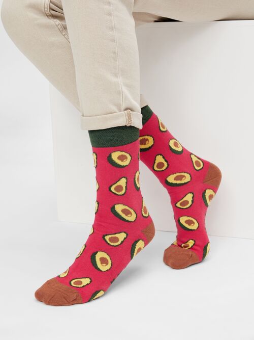 Bio-Socken mit Avocados - Bunte Socken mit Avocadomuster