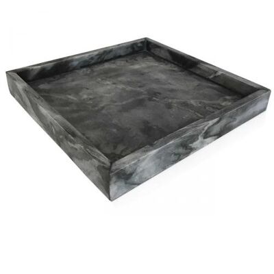 Vassoio in marmo, quadrato, grigio scuro