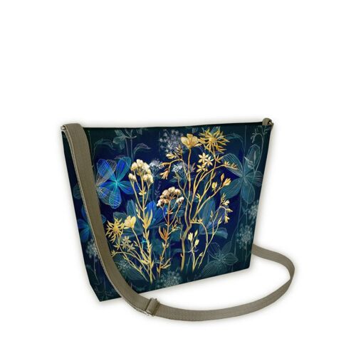 Midnight Crossbody Bag In Canvas Samba Line Bertoni