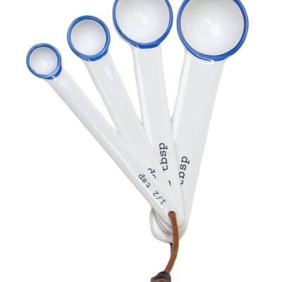 Tinware Measuring Spoons - White/Blue
