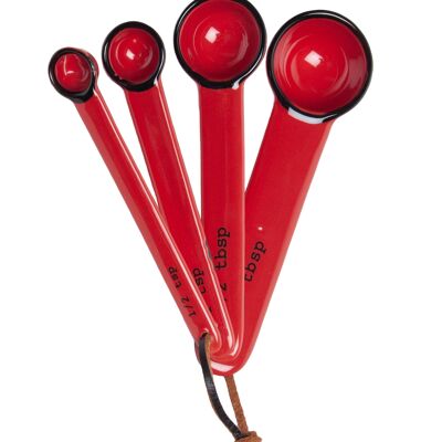 Tinware Measuring Spoons - Red